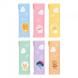 Kakao Friends Little Friends Lovely Mini Flat Pencil Case | Slim 10-Pen Capacity | Lightweight & Water-Resistant PVC | Made in Korea
